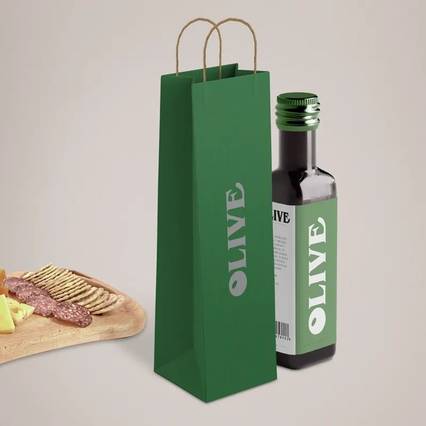 Printed Bottle Bags - Green Bag Example